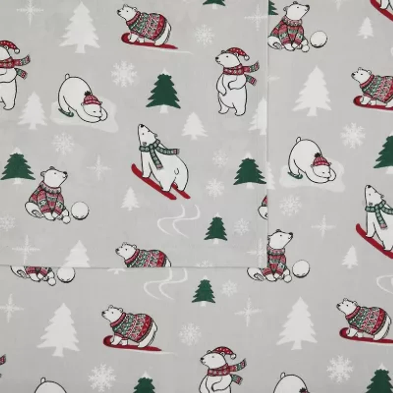 Truly Soft Polar Bears Flannel Sheet Set