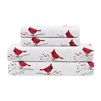 Truly Soft Cardinals Flannel Sheet Set