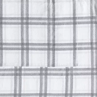 London Fog Grey Plaid Flannel Sheet Set
