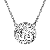 Personalized 15mm Monogram Initial Cut-out Circle Pendant Necklace