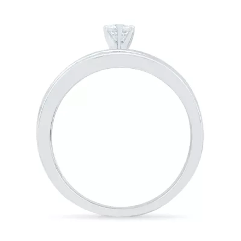 Womens 1/4 CT. T.W. Natural White Diamond Sterling Silver Round Side Stone Bridal Set