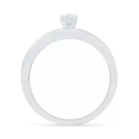 Womens 1/4 CT. T.W. Natural White Diamond Sterling Silver Round Side Stone Bridal Set