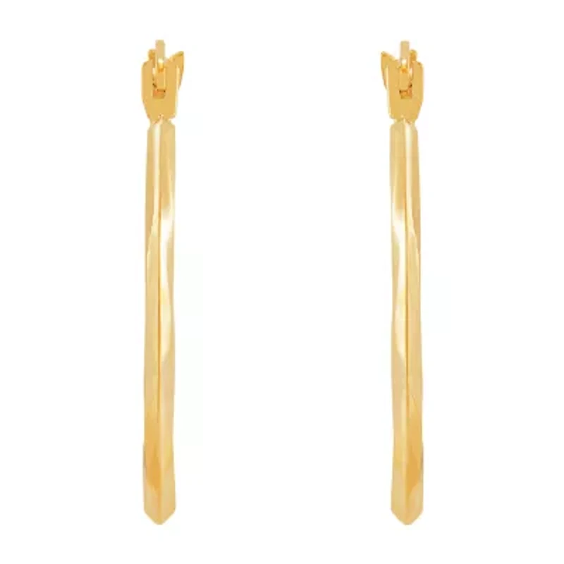 Womens 10K Gold 22mm Round Hoop Earrings