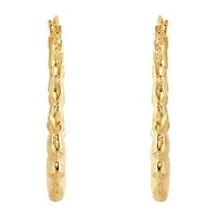 Womens 14K Gold 33mm Oval Hoop Earrings