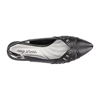 Easy Street Bizzy Womens Round Closed Toe Block Heel Pumps