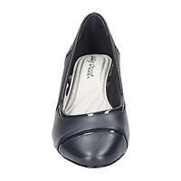 Easy Street Datia Womens Round Closed Toe Kitten Heel Pumps