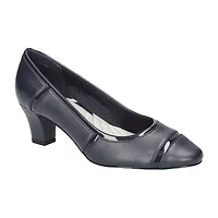 Easy Street Datia Womens Round Closed Toe Kitten Heel Pumps