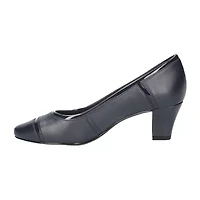 Easy Street Datia Womens Round Closed Toe Kitten Heel Pumps