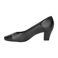 Easy Street Datia Womens Round Closed Toe Kitten Heel Pumps