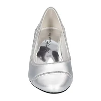 Easy Street Datia Womens Round Closed Toe Kitten Heel Pumps