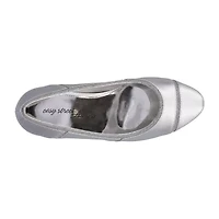 Easy Street Datia Womens Round Closed Toe Kitten Heel Pumps