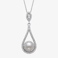 Limited Quantities! Womens White Cultured Freshwater Pearl Sterling Silver Pear 18 Inch Pendant Necklace