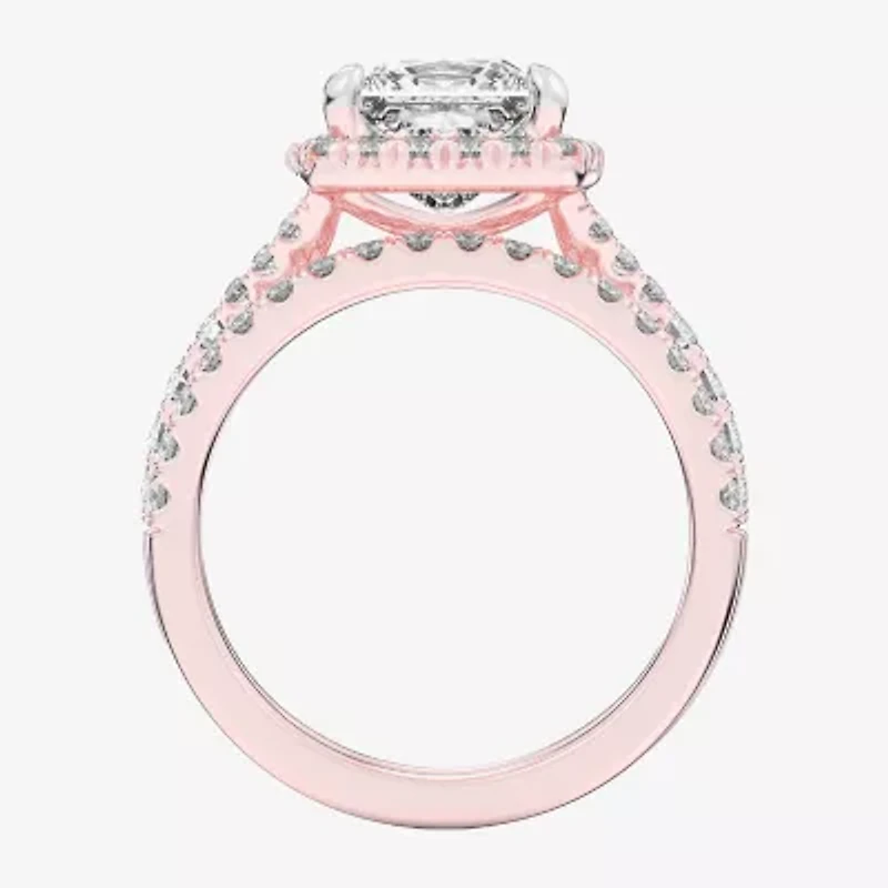 G-H / Si1-Si2) Womens / CT. T.W. Lab Grown White Diamond 14K Gold Side Stone Halo Bridal Set