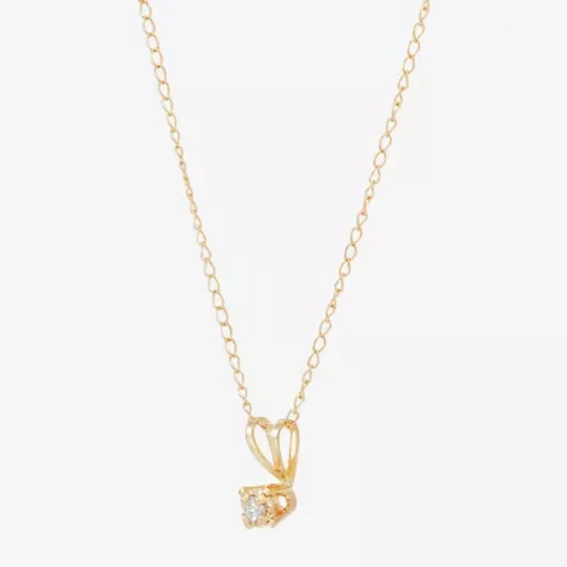 Girls Natural White Diamond 14K Gold Round 2-pc. Jewelry Set