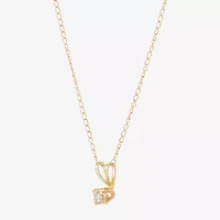 Girls Natural White Diamond 14K Gold Round 2-pc. Jewelry Set