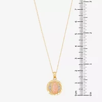 Our Lady Of Guadalupe / Nuestra Senora De Guadalupe Girls 14K Gold Round 13 Inch Pendant Necklace