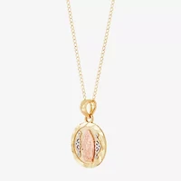 Our Lady Of Guadalupe / Nuestra Senora De Guadalupe Girls 14K Gold Round 13 Inch Pendant Necklace