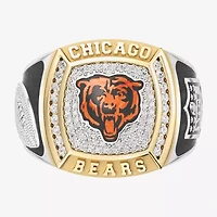 True Fans Fine Jewelry Chicago Bears Mens 1/2 CT. T.W. Natural White Diamond 10K Gold Sterling Silver Fashion Ring