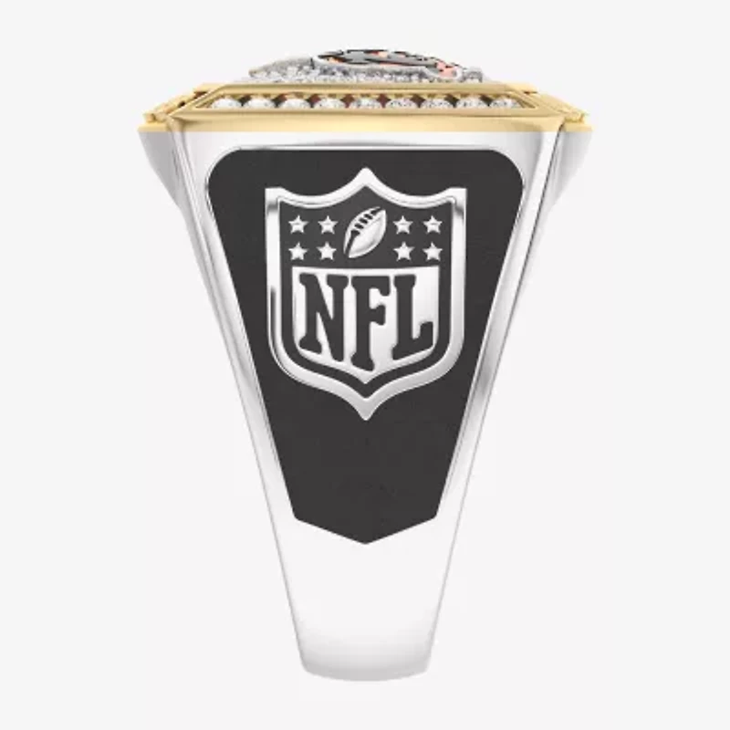True Fans Fine Jewelry Chicago Bears Mens 1/2 CT. T.W. Natural White Diamond 10K Gold Sterling Silver Fashion Ring