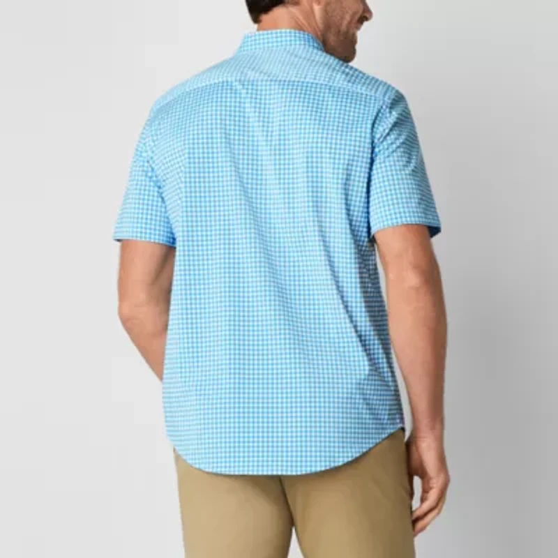 St. John's Bay Performance Mens Short Sleeve Classic Fit Wrinkle Free Button-Down Shirt