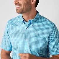 St. John's Bay Performance Mens Short Sleeve Classic Fit Wrinkle Free Button-Down Shirt