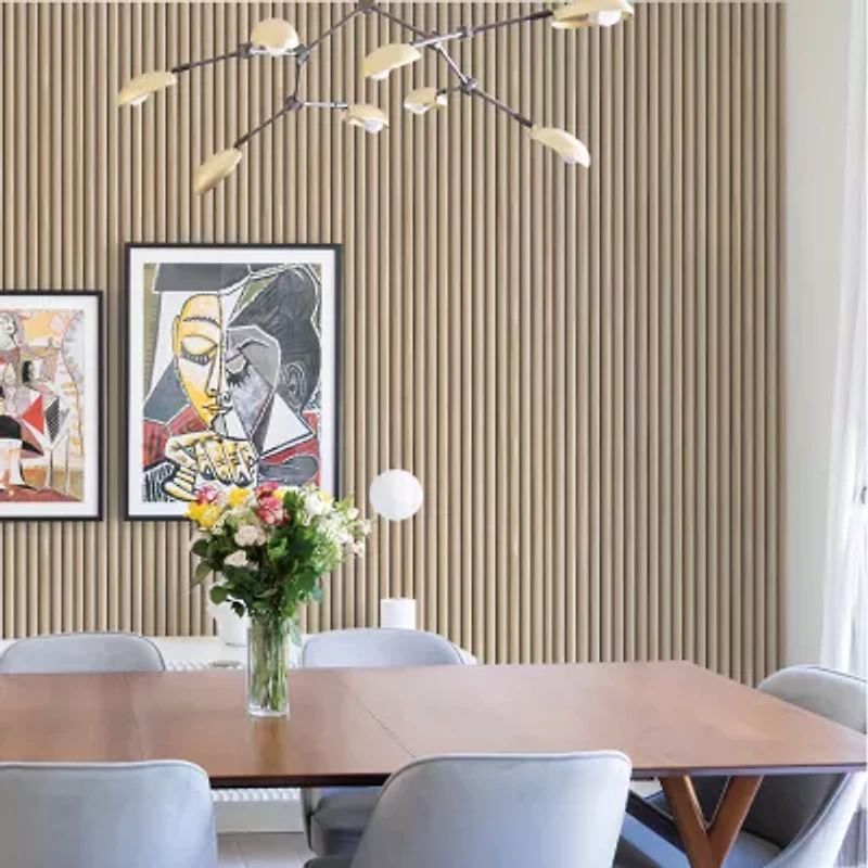 Tempaper Reeded Wood Peel & Stick Wallpaper