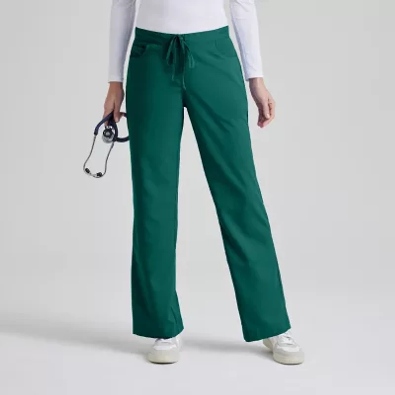 Grey's Anatomy™ by Barco Classic 4232 Riley 5-Pocket Mid-Rise Flare Leg Womens Petite Moisture Wicking Scrub Pant