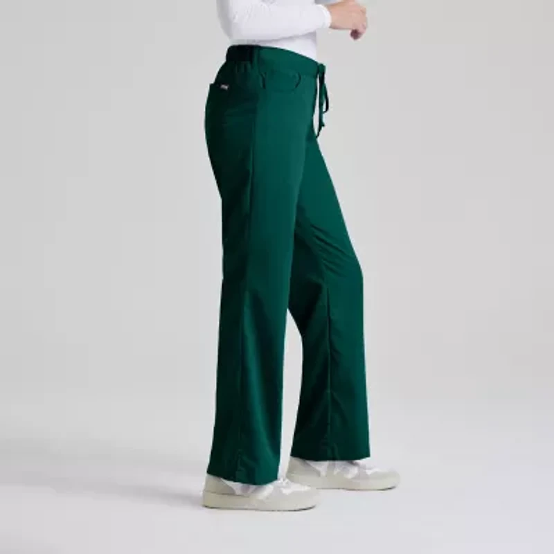 Grey's Anatomy™ by Barco Classic 4232 Riley 5-Pocket Mid-Rise Flare Leg Womens Petite Moisture Wicking Scrub Pant