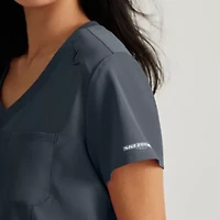 Skechers Skt147 Dignity 1-Pocket Tuck-In Womens Plus Tall V Neck Short Sleeve Stretch Fabric Moisture Wicking Scrub Top
