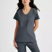 Skechers Skt147 Dignity 1-Pocket Tuck-In Womens Plus Tall V Neck Short Sleeve Stretch Fabric Moisture Wicking Scrub Top