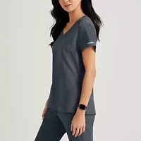 Skechers Skt147 Dignity 1-Pocket Tuck-In Womens Plus Tall V Neck Short Sleeve Stretch Fabric Moisture Wicking Scrub Top