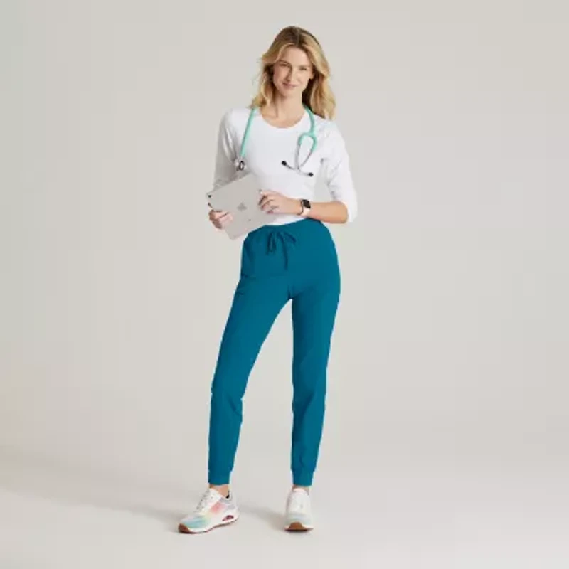 Skechers Skp552 Theory 4-Pocket Mid-Rise Jogger Womens Stretch Fabric Moisture Wicking Scrub Pant