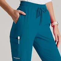 Skechers Skp552 Theory 4-Pocket Mid-Rise Jogger Womens Petite Stretch Fabric Moisture Wicking Scrub Pant