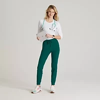 Skechers Skp552 Theory 4-Pocket Mid-Rise Jogger Womens Petite Stretch Fabric Moisture Wicking Scrub Pant
