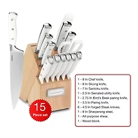 Cuisinart® Classic 15-pc. White Triple Rivet Knife Block Set