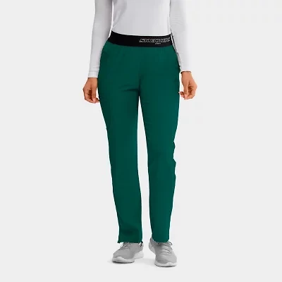 Skechers Sk202 Breeze 3-Pocket Mid-Rise Straight Leg Womens Tag Free Stretch Fabric Moisture Wicking Scrub Pant