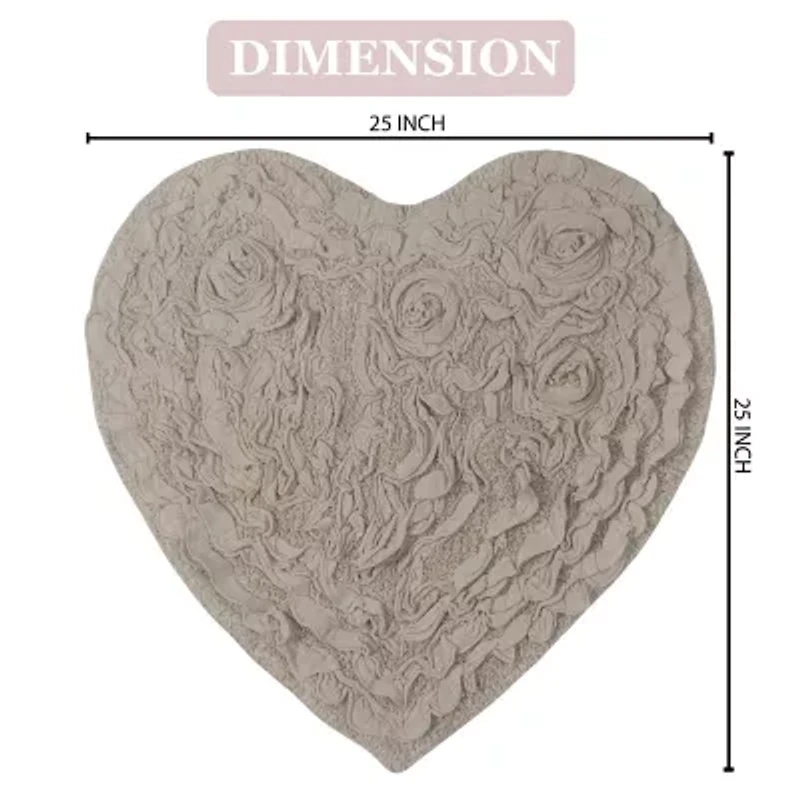 Home Weavers Inc Bellflower Heart Bath Rug