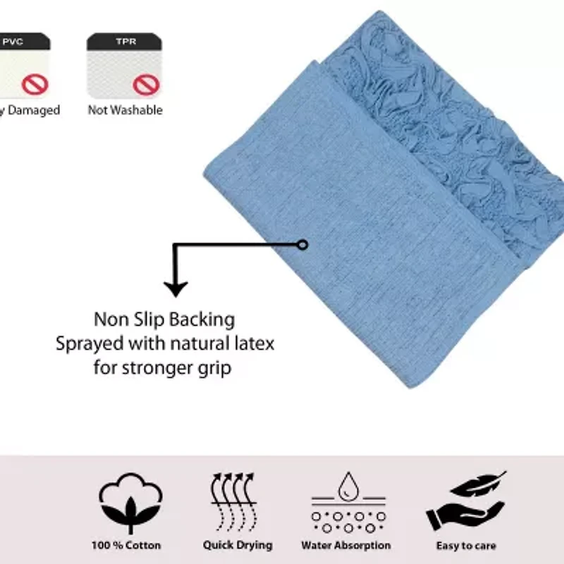 Home Weavers Inc Bellflower Heart Bath Rug