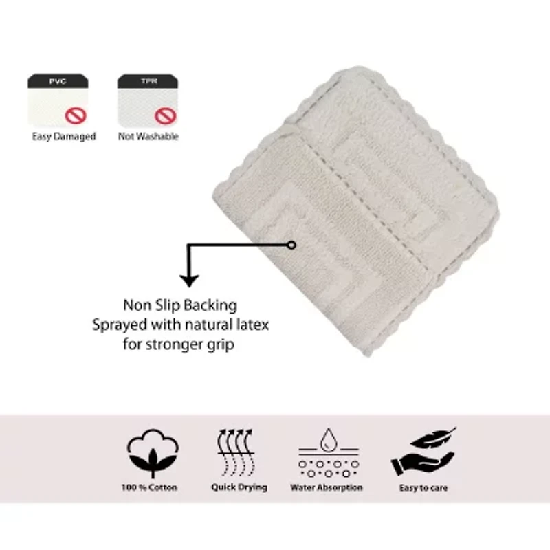 Home Weavers Inc Casual Elegance Reversible 20X20 Inch Bath Rug