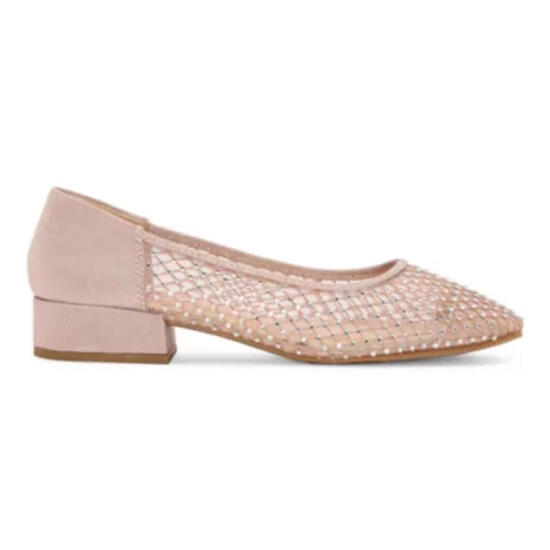 Pop Faris Womens Square Closed Toe Flat Heel Pumps