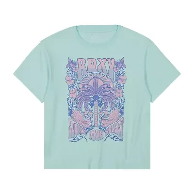 Roxy Big Kid Girls Crew Neck Short Sleeve Oversized Graphic T-Shirt