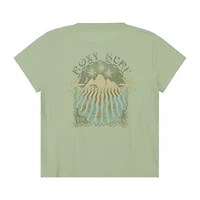 Roxy Big Kid Girls Crew Neck Short Sleeve Oversized Graphic T-Shirt