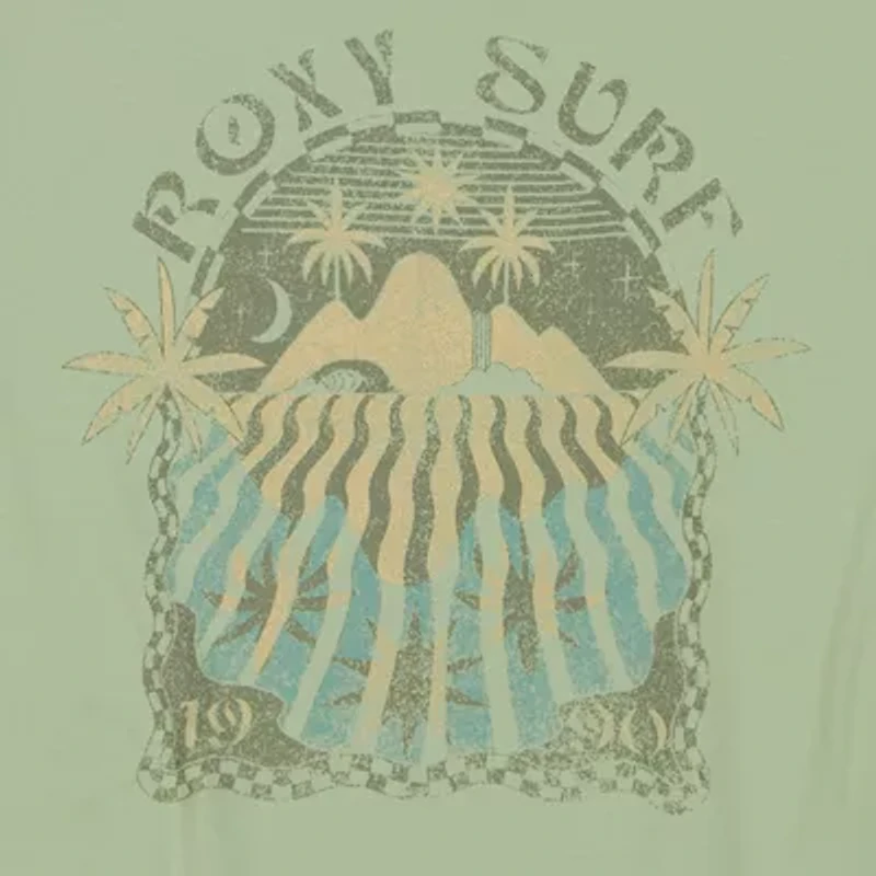 Roxy Big Kid Girls Crew Neck Short Sleeve Oversized Graphic T-Shirt