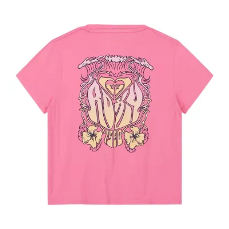 Roxy Big Kid Girls Crew Neck Short Sleeve Oversized Graphic T-Shirt