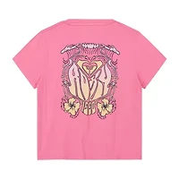 Roxy Big Kid Girls Crew Neck Short Sleeve Oversized Graphic T-Shirt
