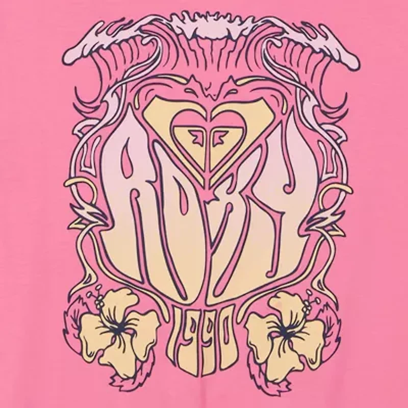 Roxy Big Kid Girls Crew Neck Short Sleeve Oversized Graphic T-Shirt