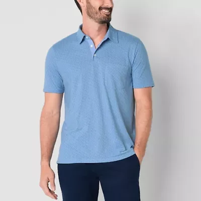 St. John's Bay Sueded Jersey Mens Slim Fit Short Sleeve Polo Shirt