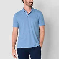 St. John's Bay Sueded Jersey Mens Slim Fit Short Sleeve Polo Shirt