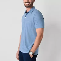 St. John's Bay Sueded Jersey Mens Slim Fit Short Sleeve Polo Shirt