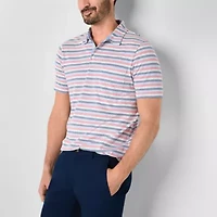 St. John's Bay Striped Sueded Jersey Mens Slim Fit Short Sleeve Polo Shirt